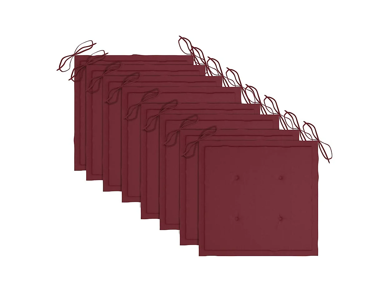 Chaises pliables de jardin 8 pièces avec coussins Bois d'acacia