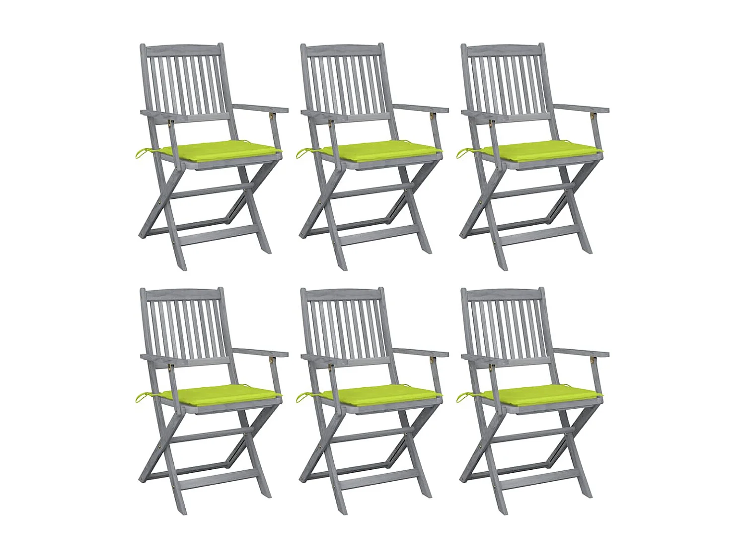 Chaises pliables d&#039;extérieur 6 pièces avec coussins Bois d&#039;acacia