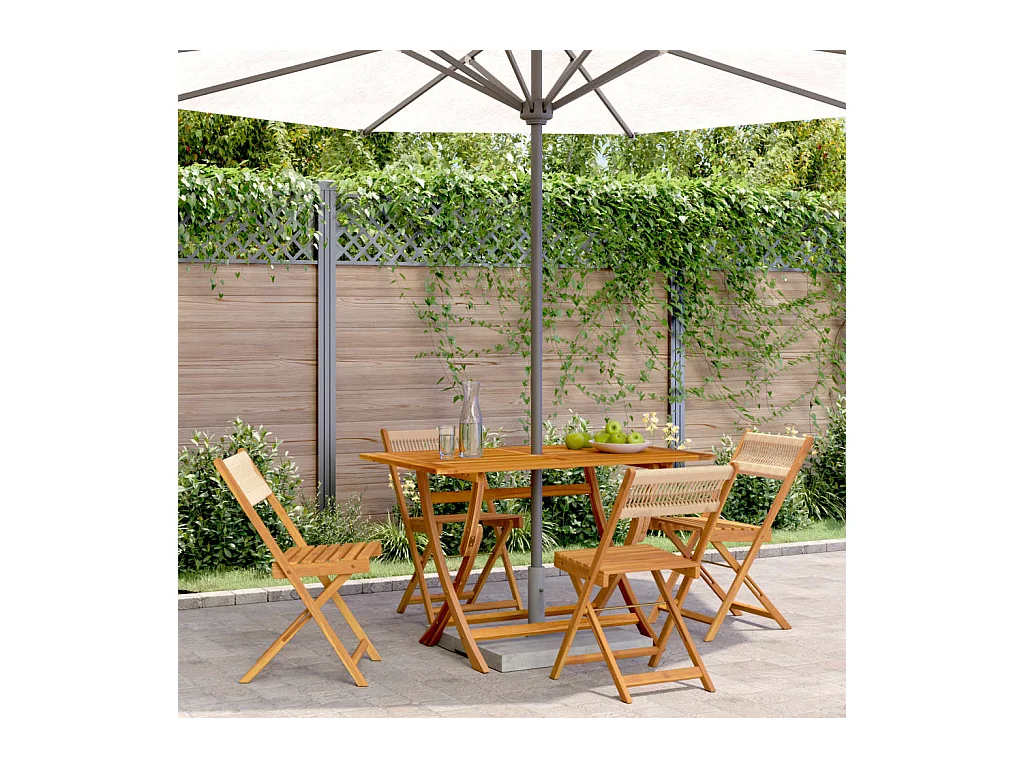 Chaises de jardin pliantes lot de 4 beige bois d'acacia massif