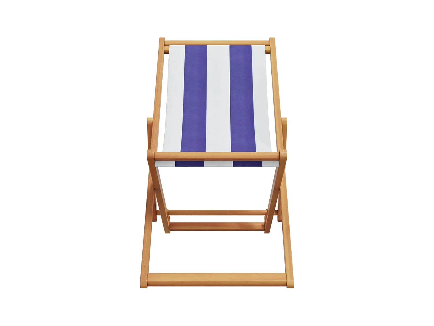 Chaise de plage pliable bleu et blanc bois d'eucalyptus/tissu