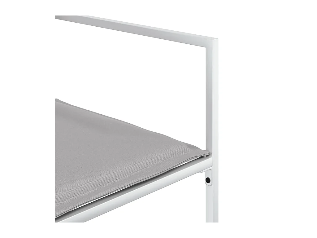 Chaises de jardin avec coussins lot de 4 blanc acier/textilène