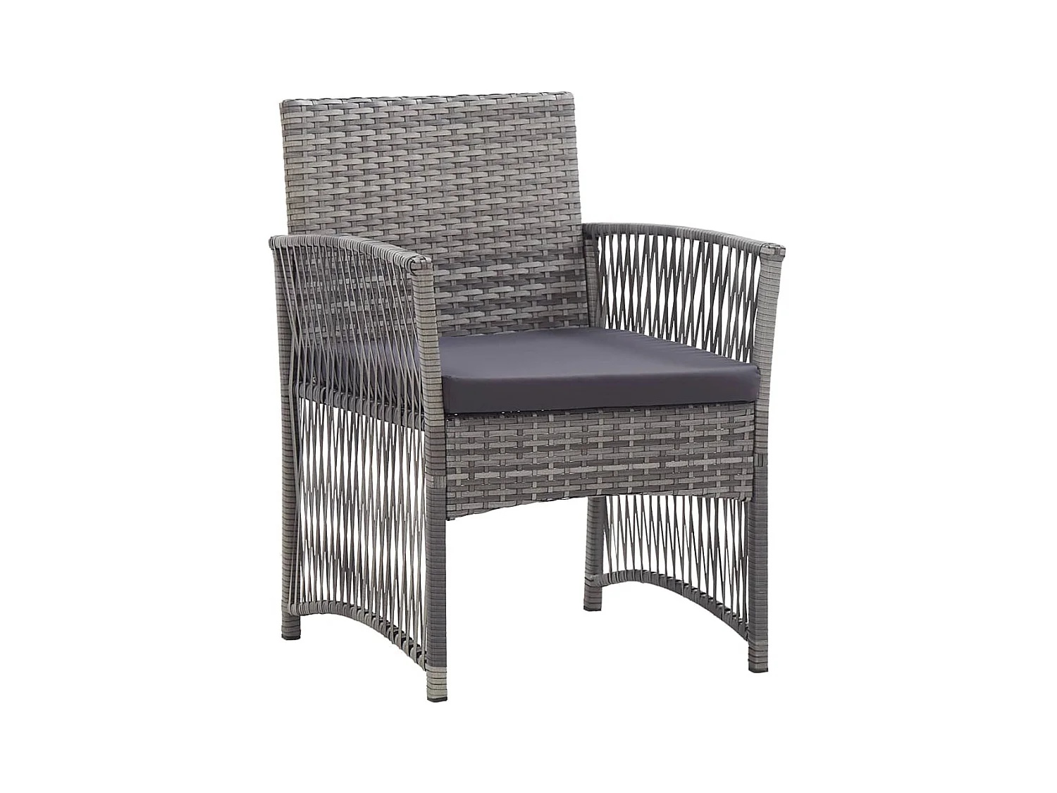 Fauteuils de jardin et coussins 2 pièces Anthracite Résine tressée