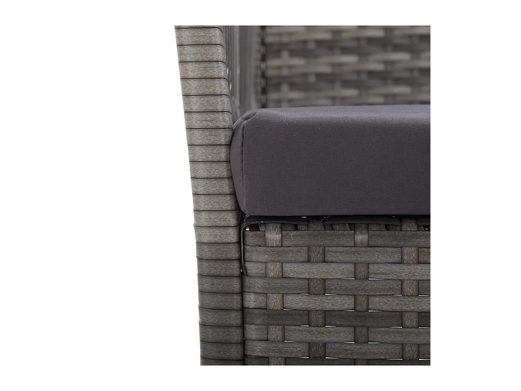 Fauteuils de jardin et coussins 2 pièces Anthracite Résine tressée