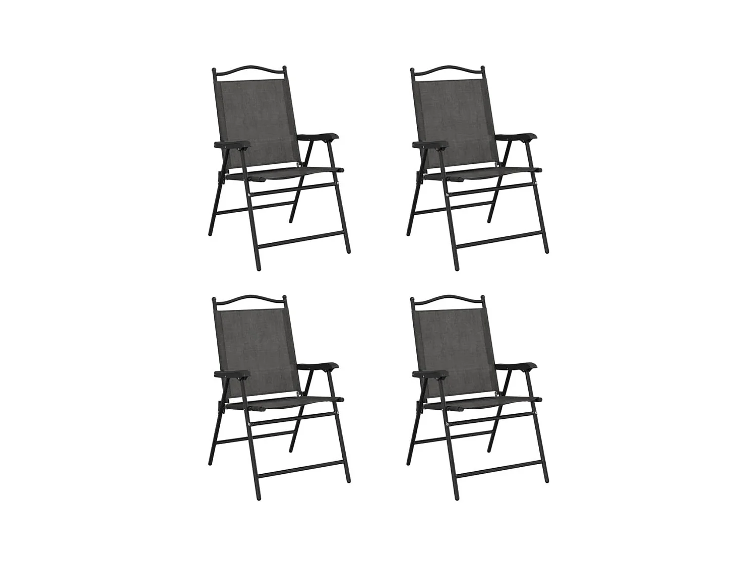 Chaises de jardin pliables lot de 4 en acier et textilène