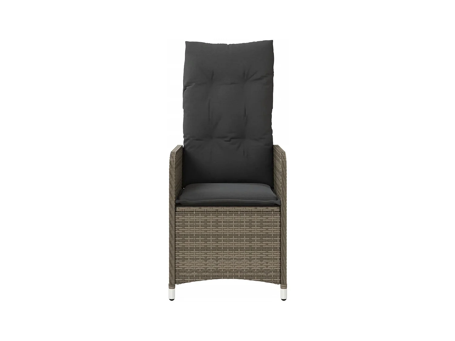 Chaise inclinable de jardin avec coussins gris résine tressée