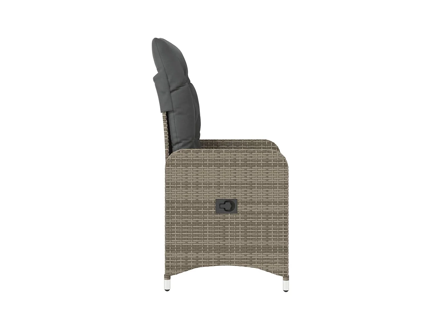 Chaise inclinable de jardin avec coussins gris résine tressée