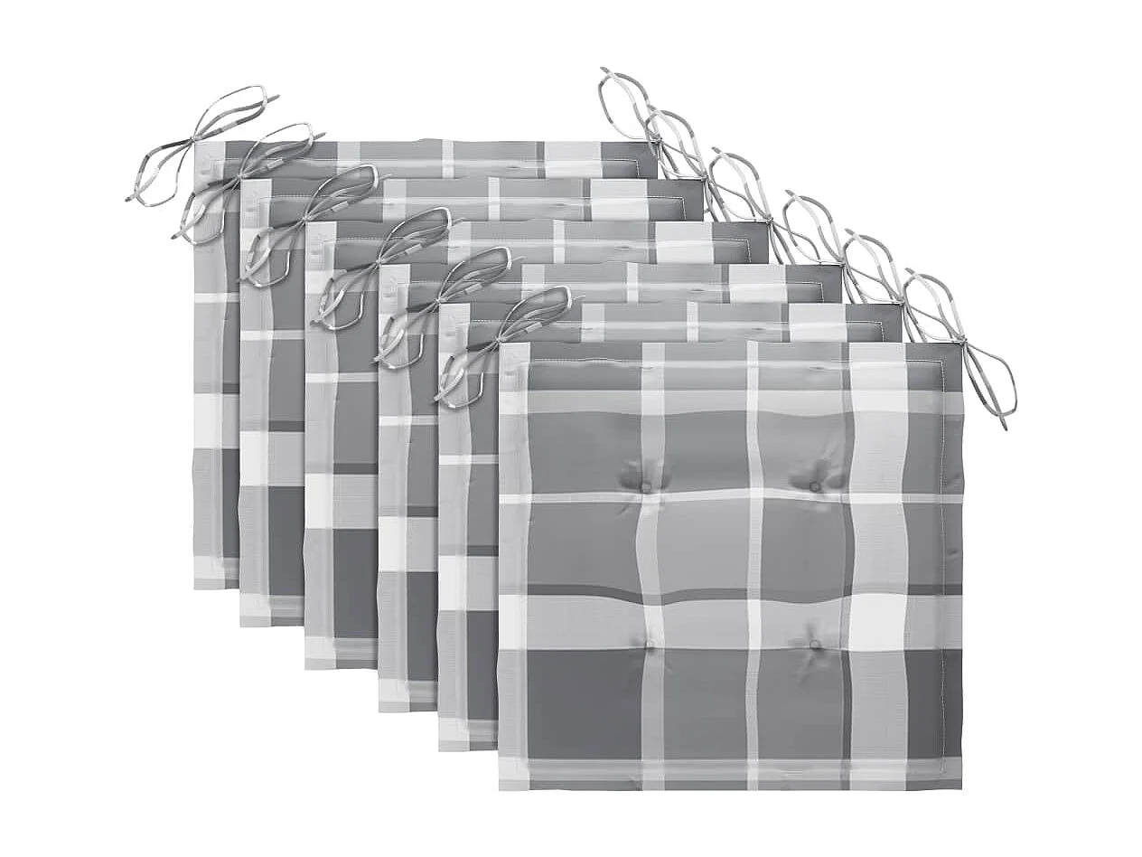 Chaises pliables de jardin 6 pièces avec coussins Bois d'acacia