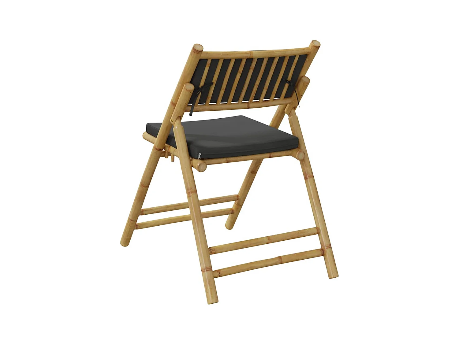 Sillas de bistro plegables con cojines 4 unidades bambú gris oscuro