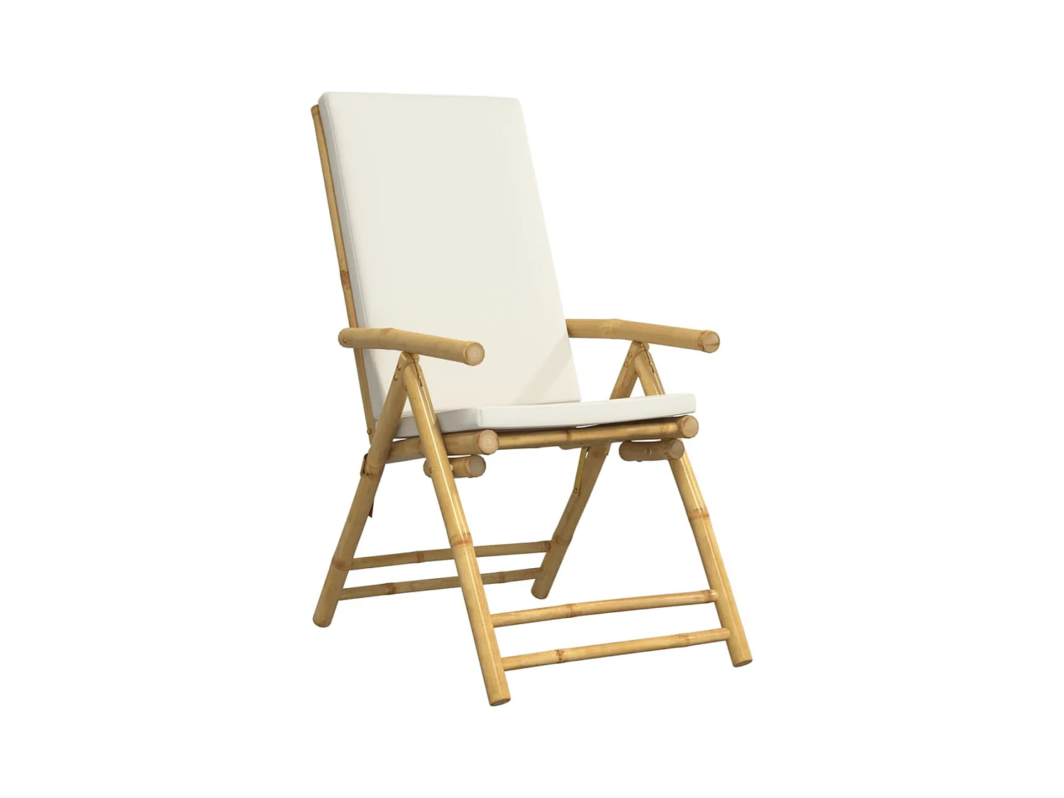 Chaises de bistro pliantes lot de 4 et coussins blanc crème