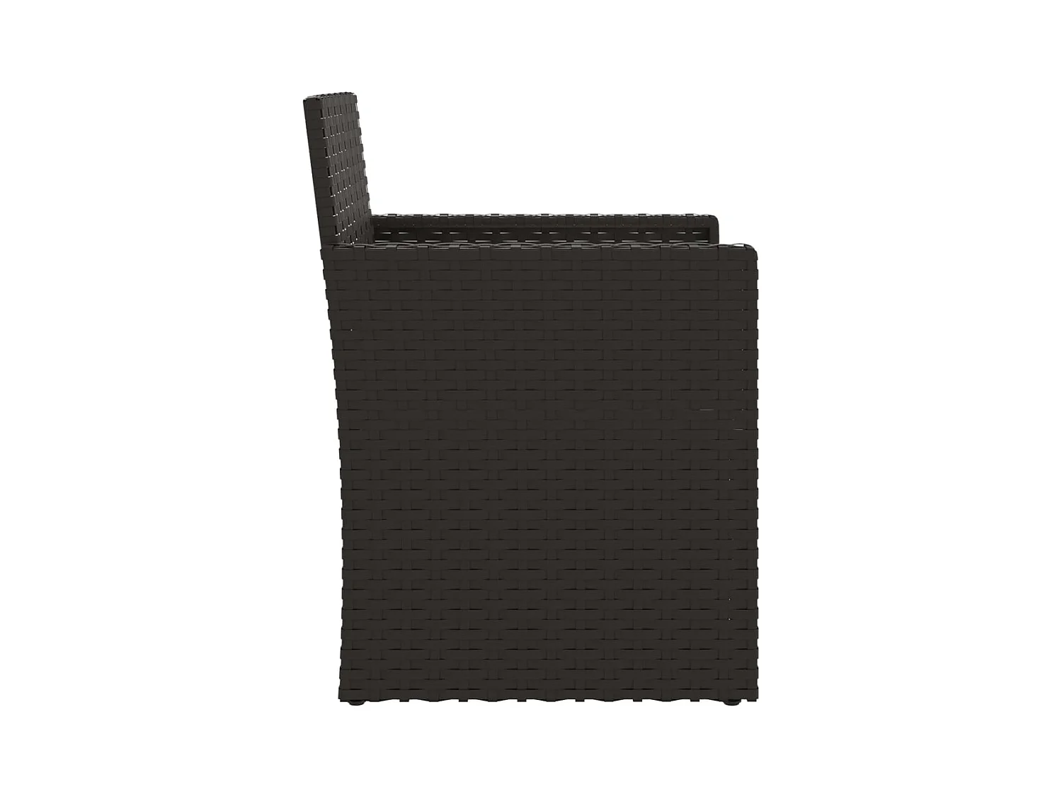 Tuinstoel met kussen poly rattan zwart