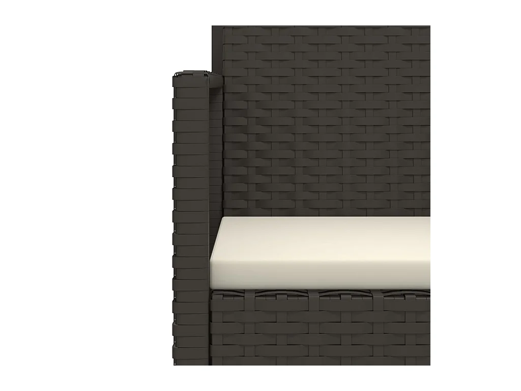 Tuinstoel met kussen poly rattan zwart