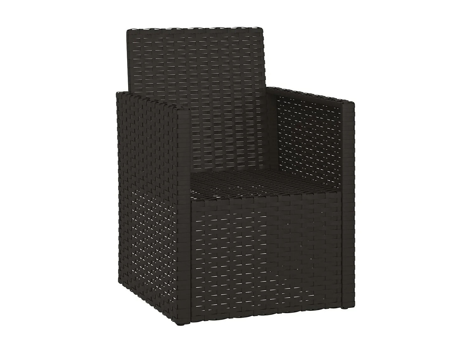 Silla de jardín con cojín ratán sintético negro
