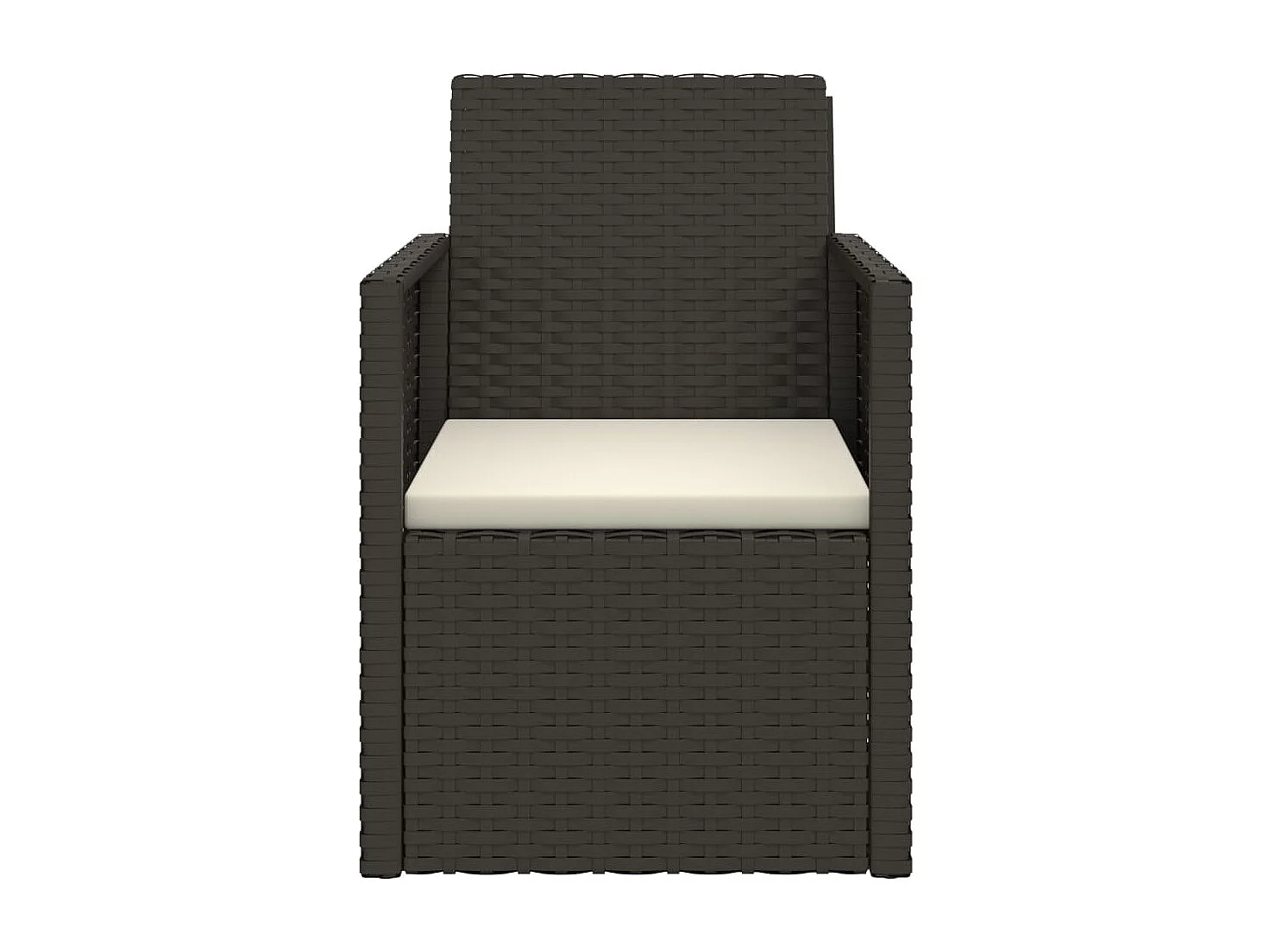 Silla de jardín con cojín ratán sintético negro