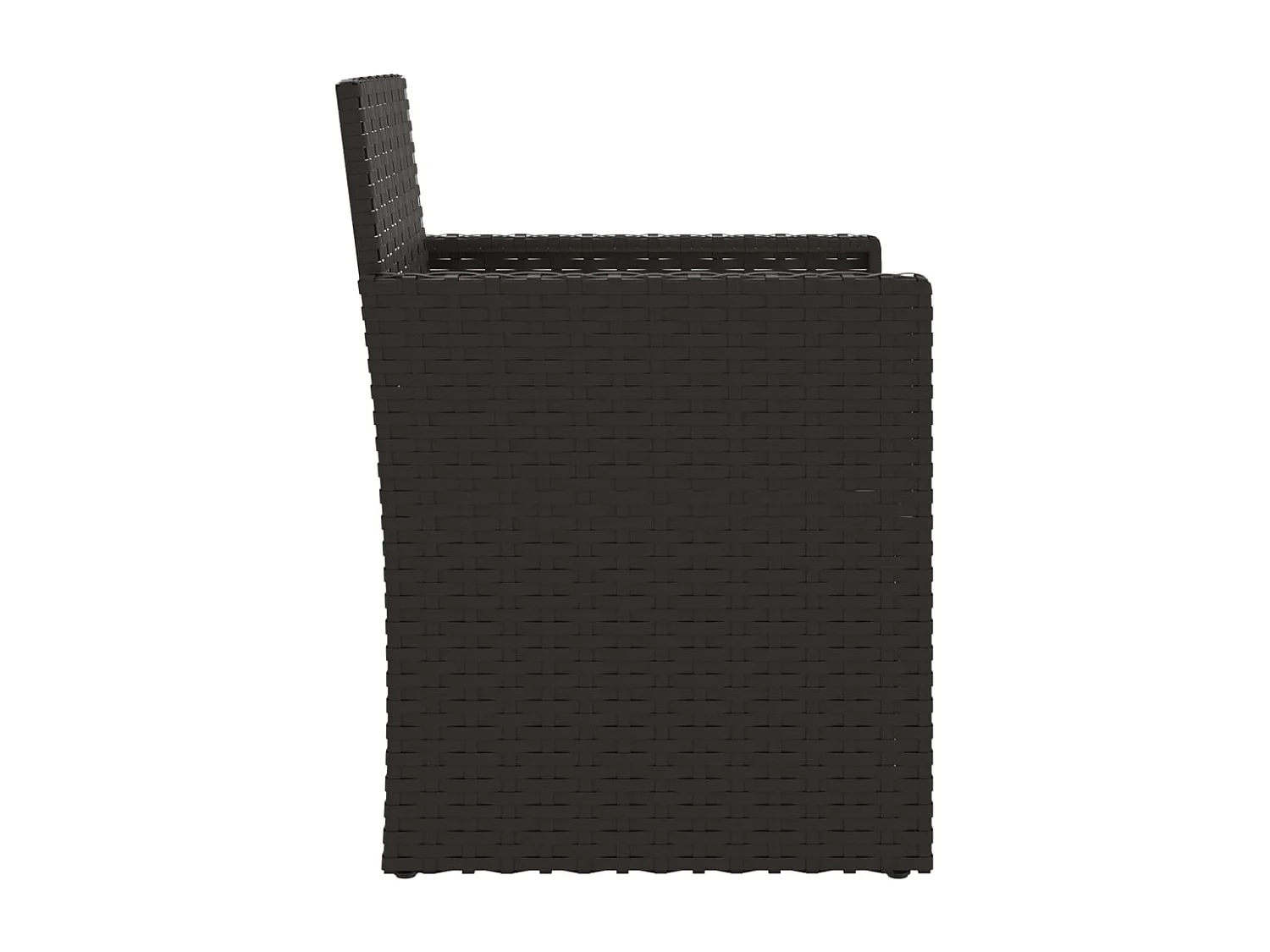 Silla de jardín con cojín ratán sintético negro