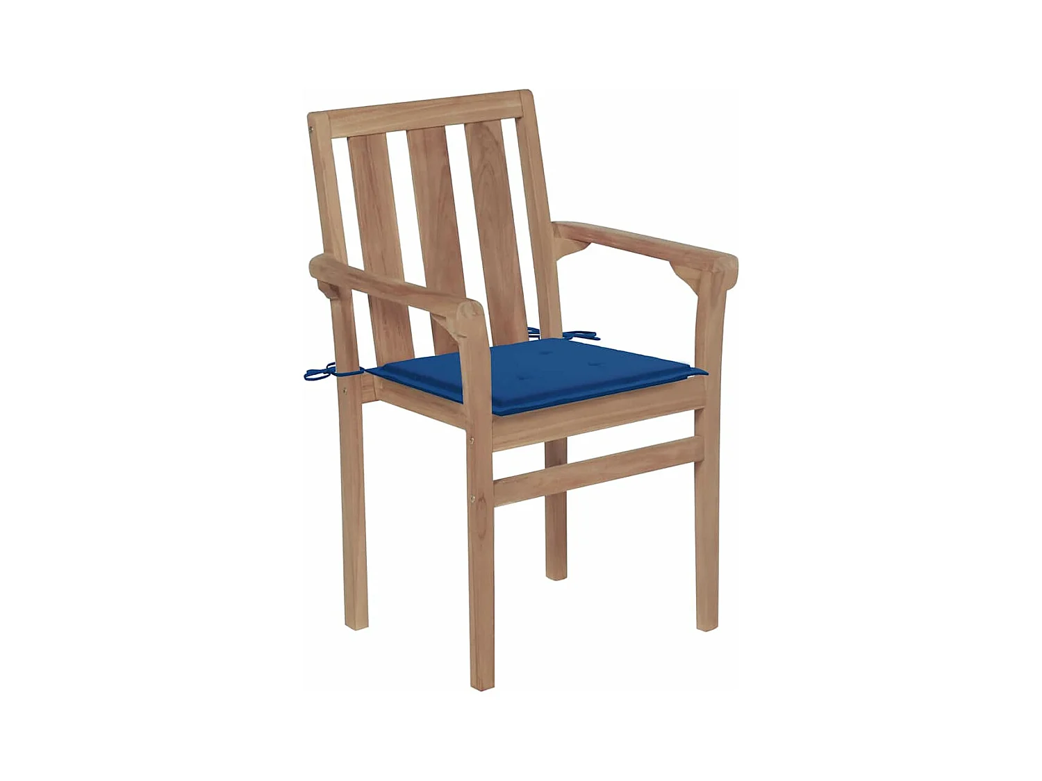 Cadeiras de jardim com almofadões azul real 2 peças teca maciça