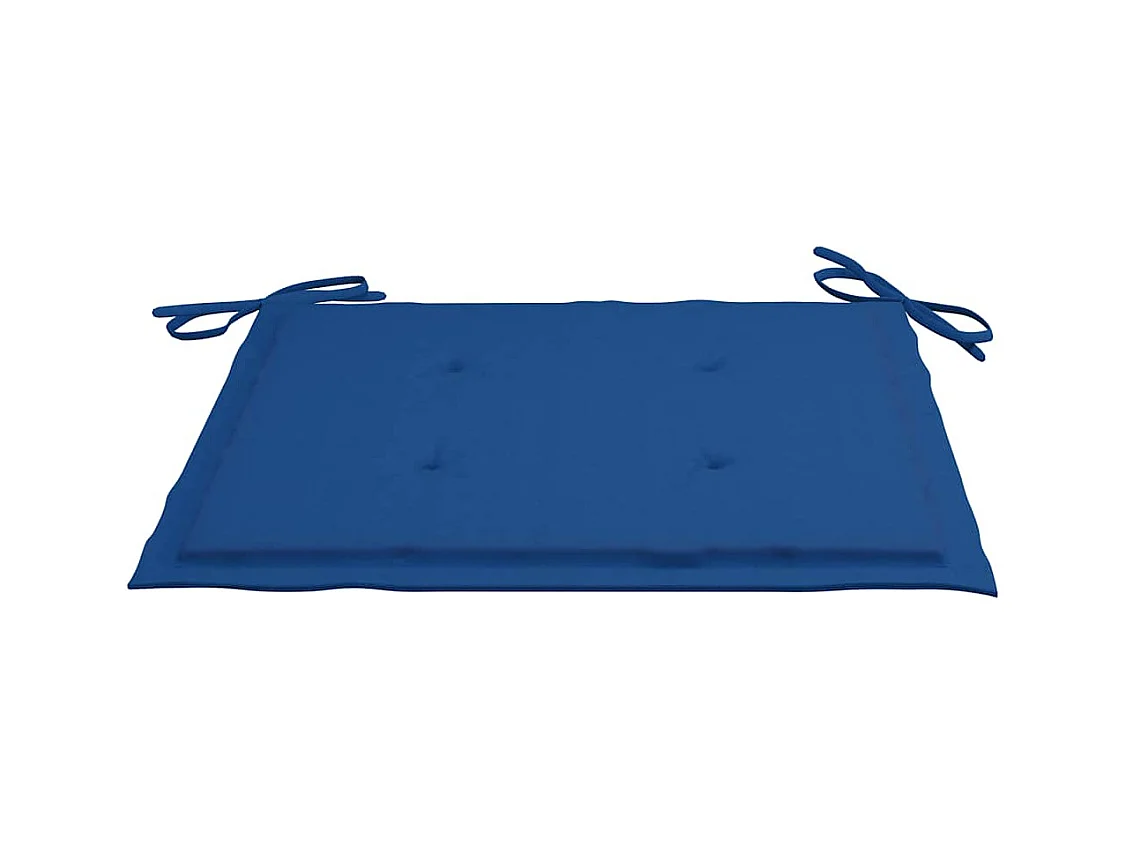 Cadeiras de jardim com almofadões azul real 2 peças teca maciça