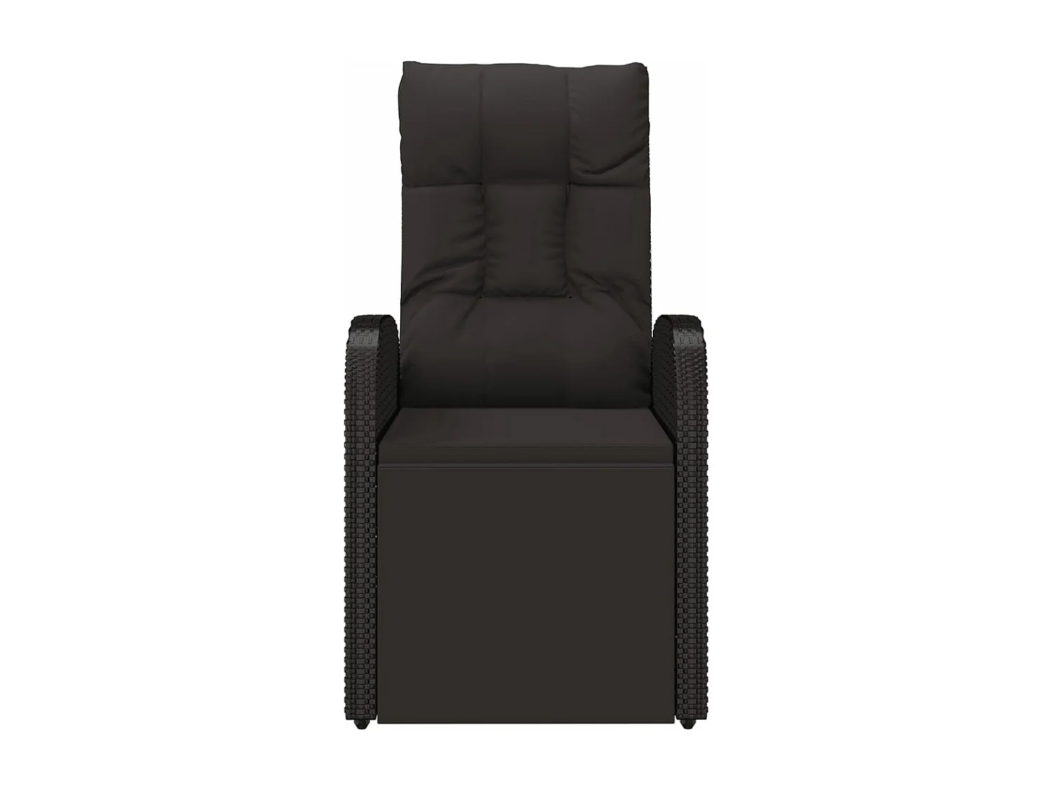 Cadeira de jardim reclinável com almofadões vime PE preto