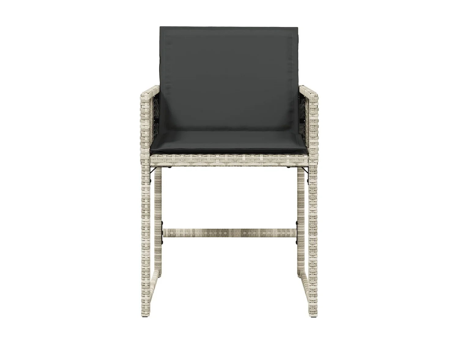 Chaises de jardin avec coussins lot de 4 gris clair poly rotin