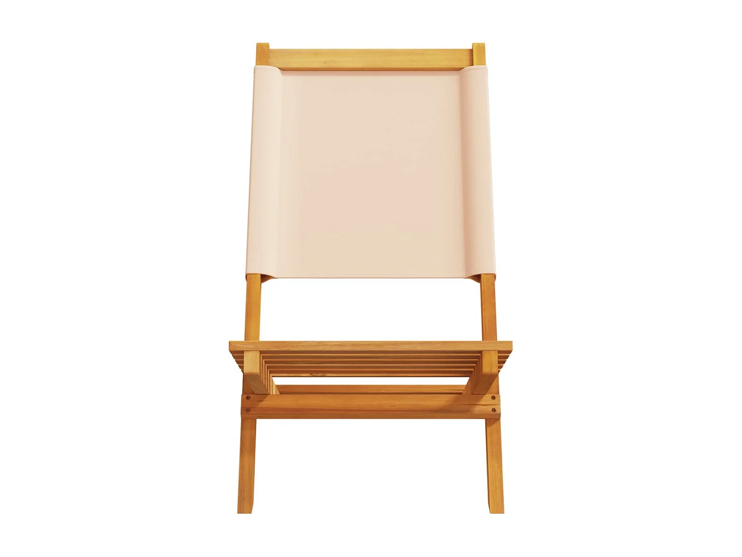 Chaises de jardin pliantes lot de 8 beige tissu et bois massif