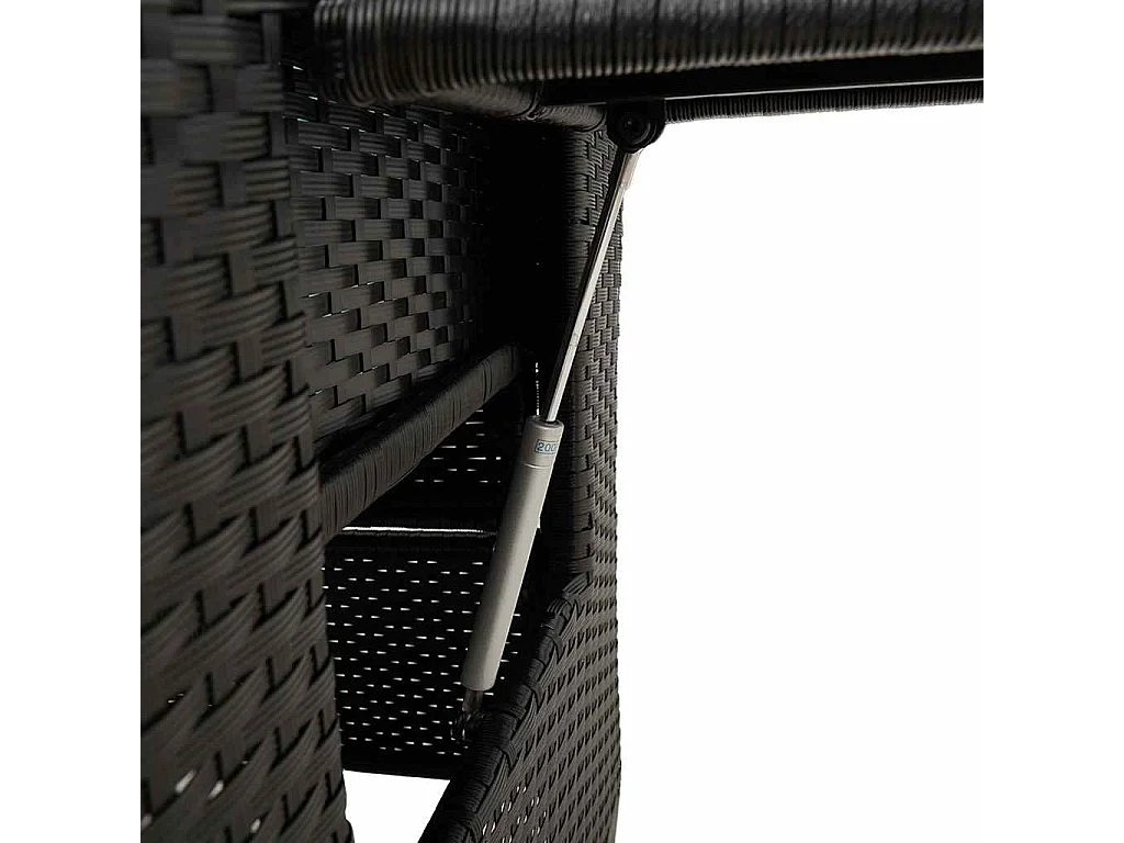 Chaise de jardin inclinable avec table d'appoint noir polyrotin