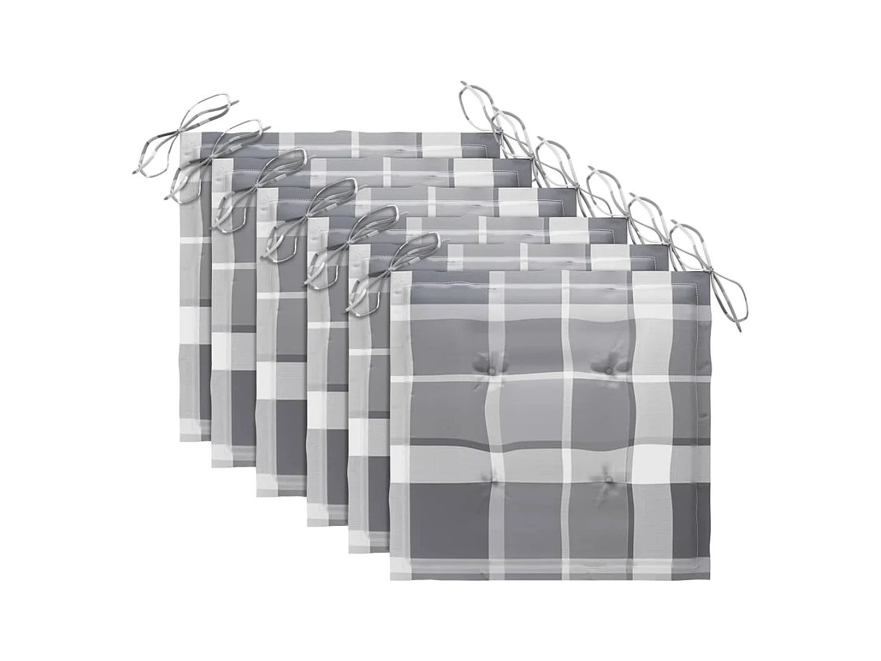 Chaises pliables de jardin 6 pièces avec coussins Bois d'acacia