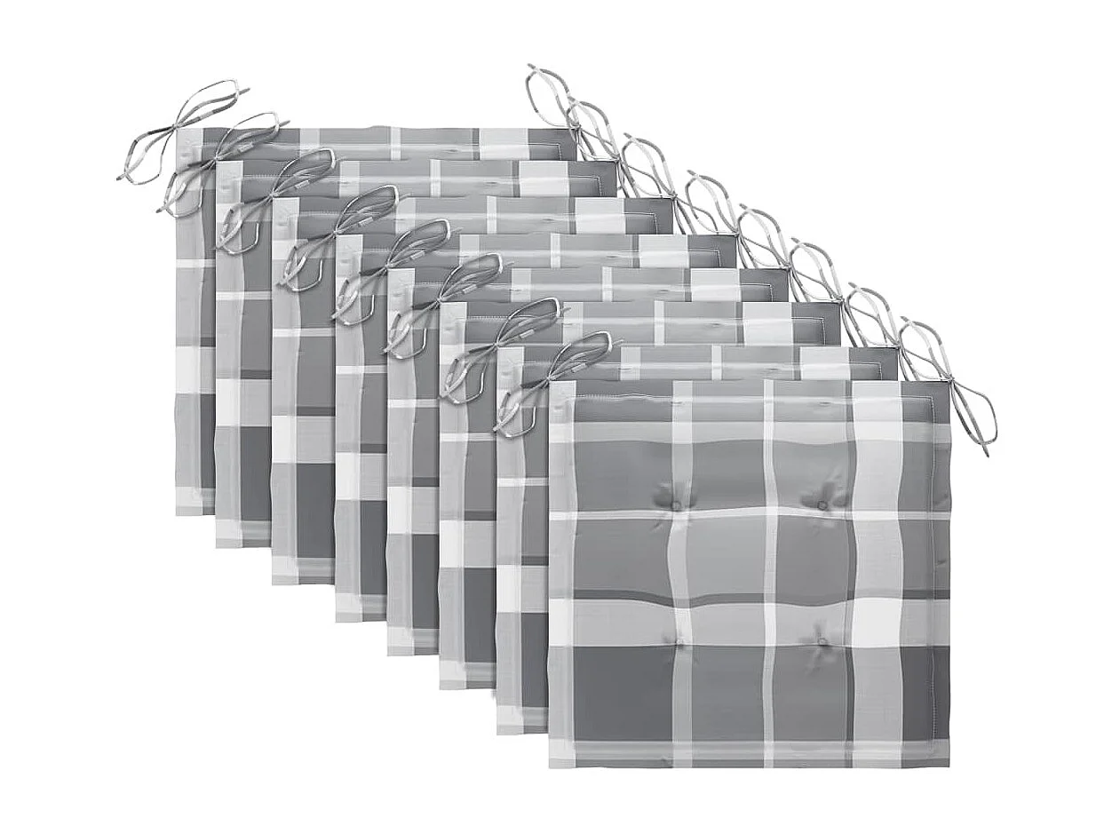 Chaises pliables de jardin 8 pièces avec coussins Bois d'acacia