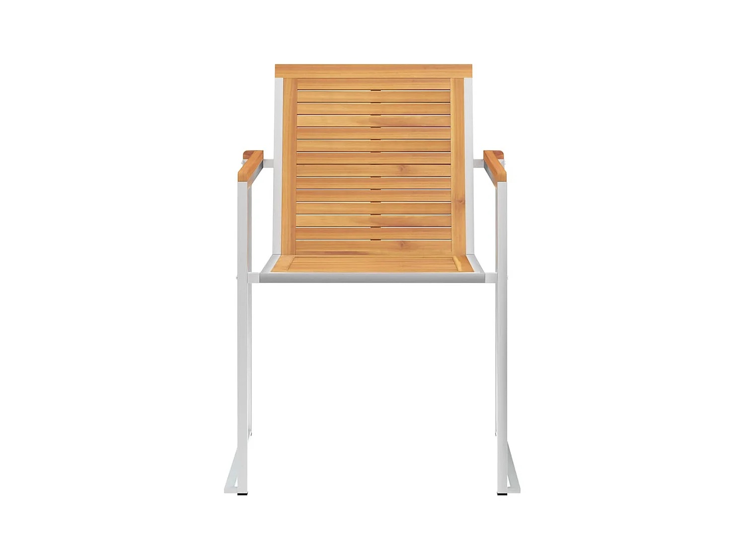 Chaises de jardin avec coussins 2 pièces Teck solide et acier