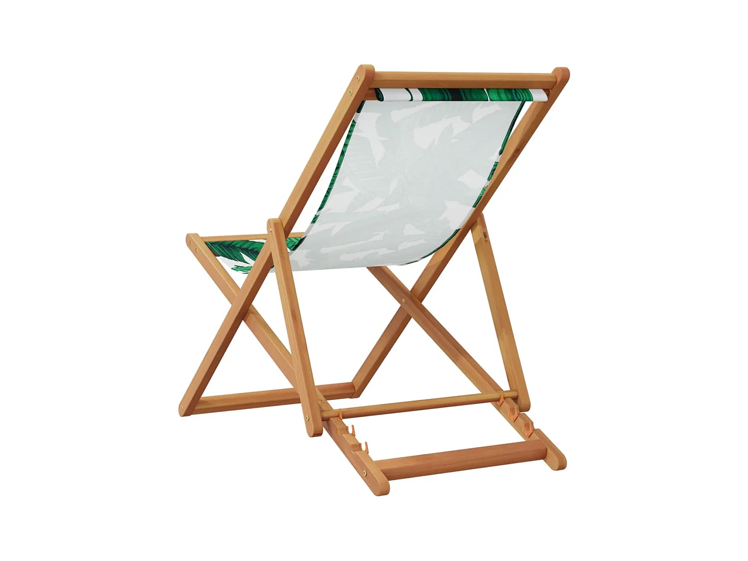 Silla de playa plegable madera maciza de eucalipto y tela hojas
