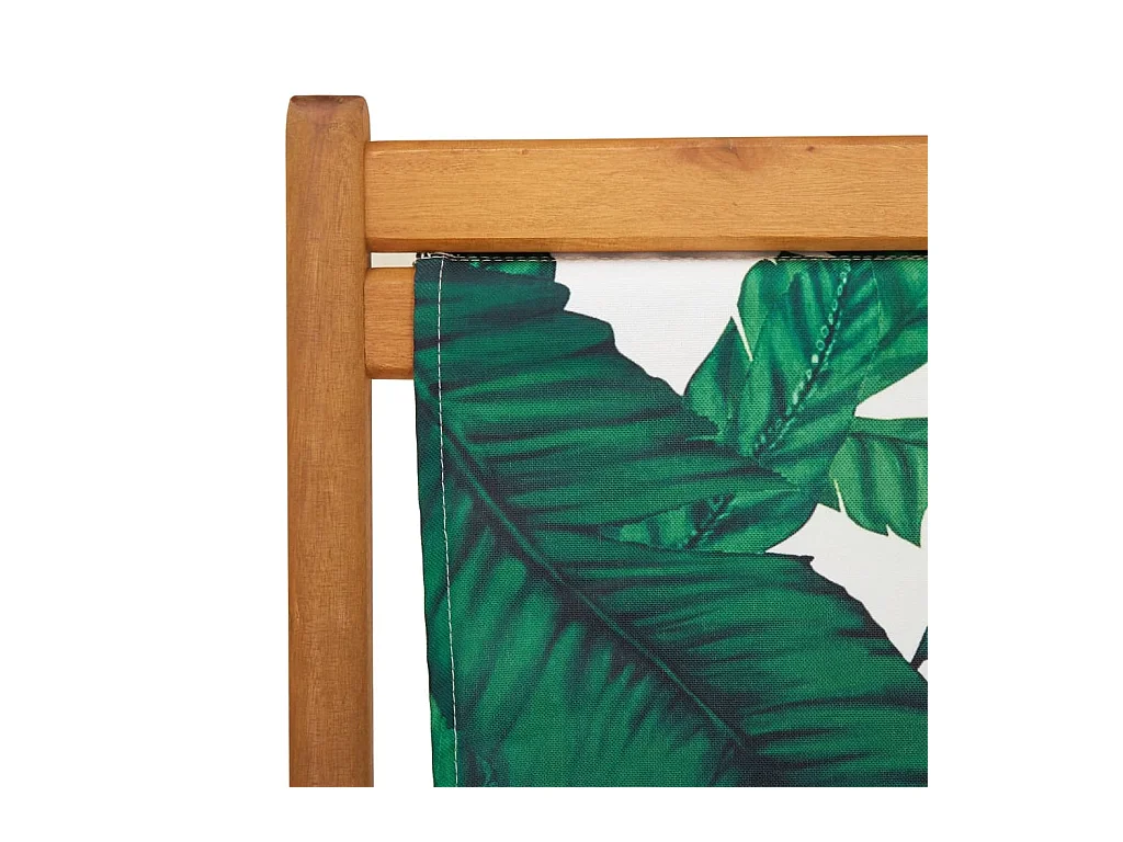 Silla de playa plegable madera maciza de eucalipto y tela hojas