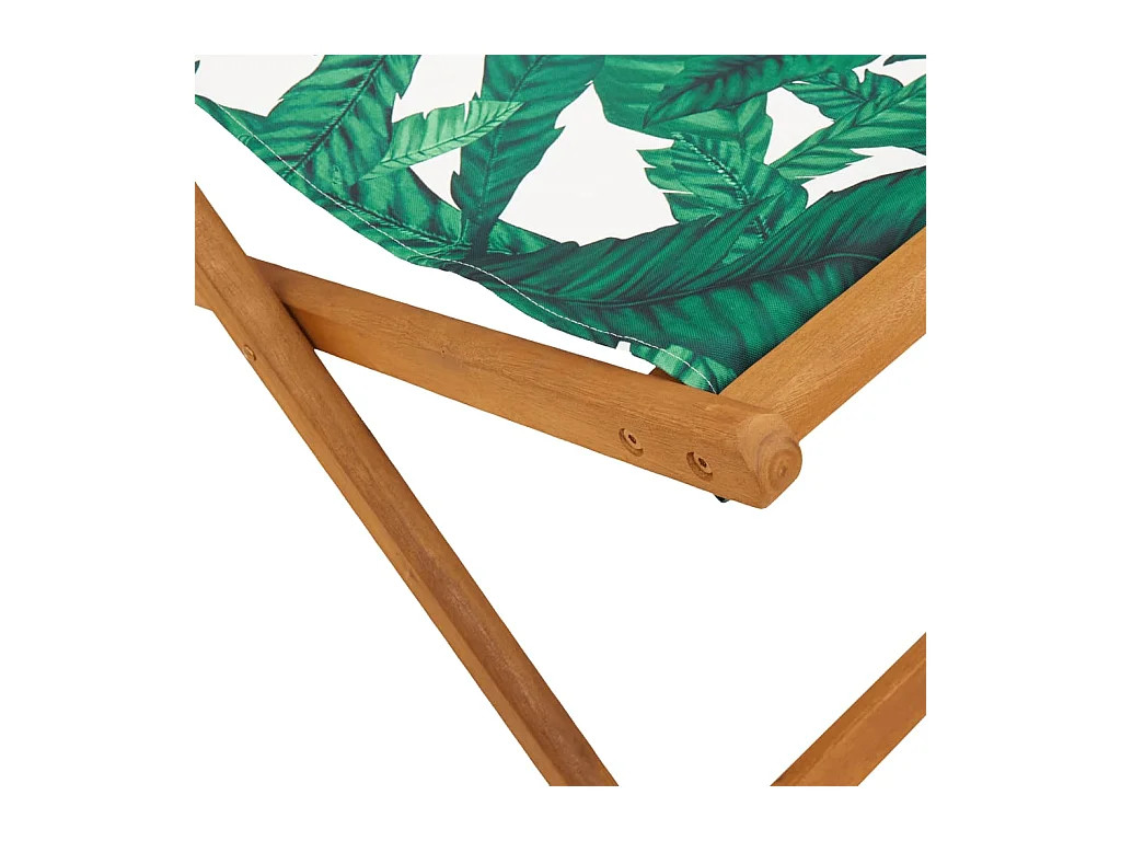 Silla de playa plegable madera maciza de eucalipto y tela hojas