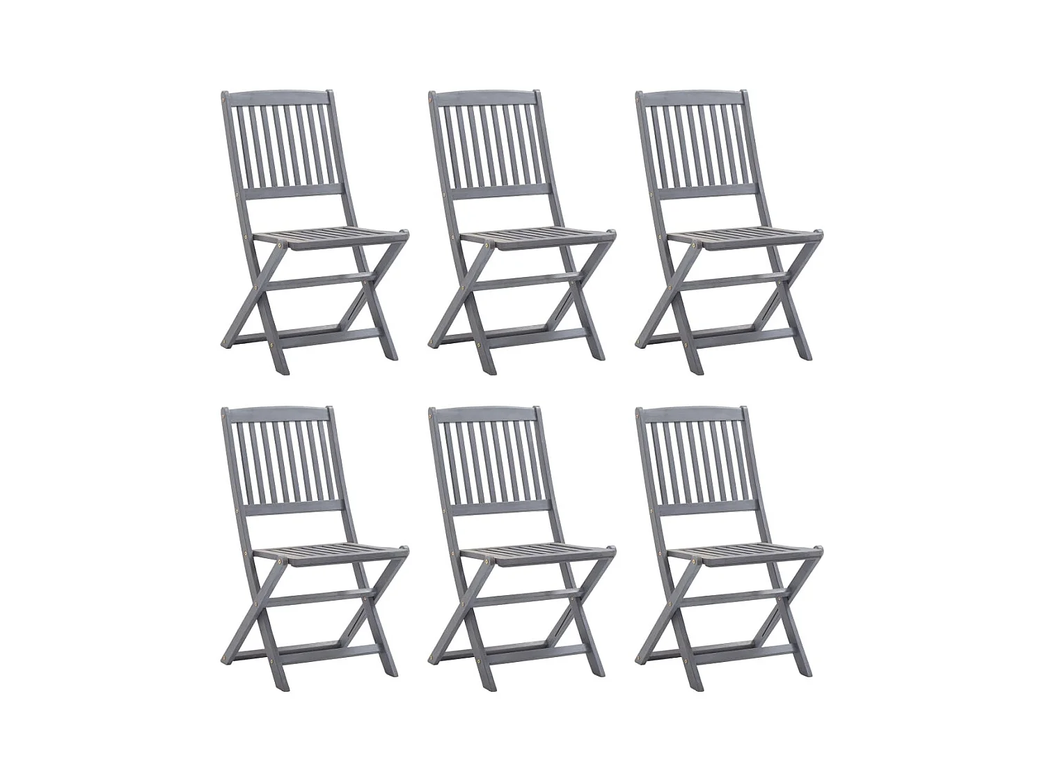 Chaises pliables d'extérieur 6 pièces avec coussins Bois d'acacia