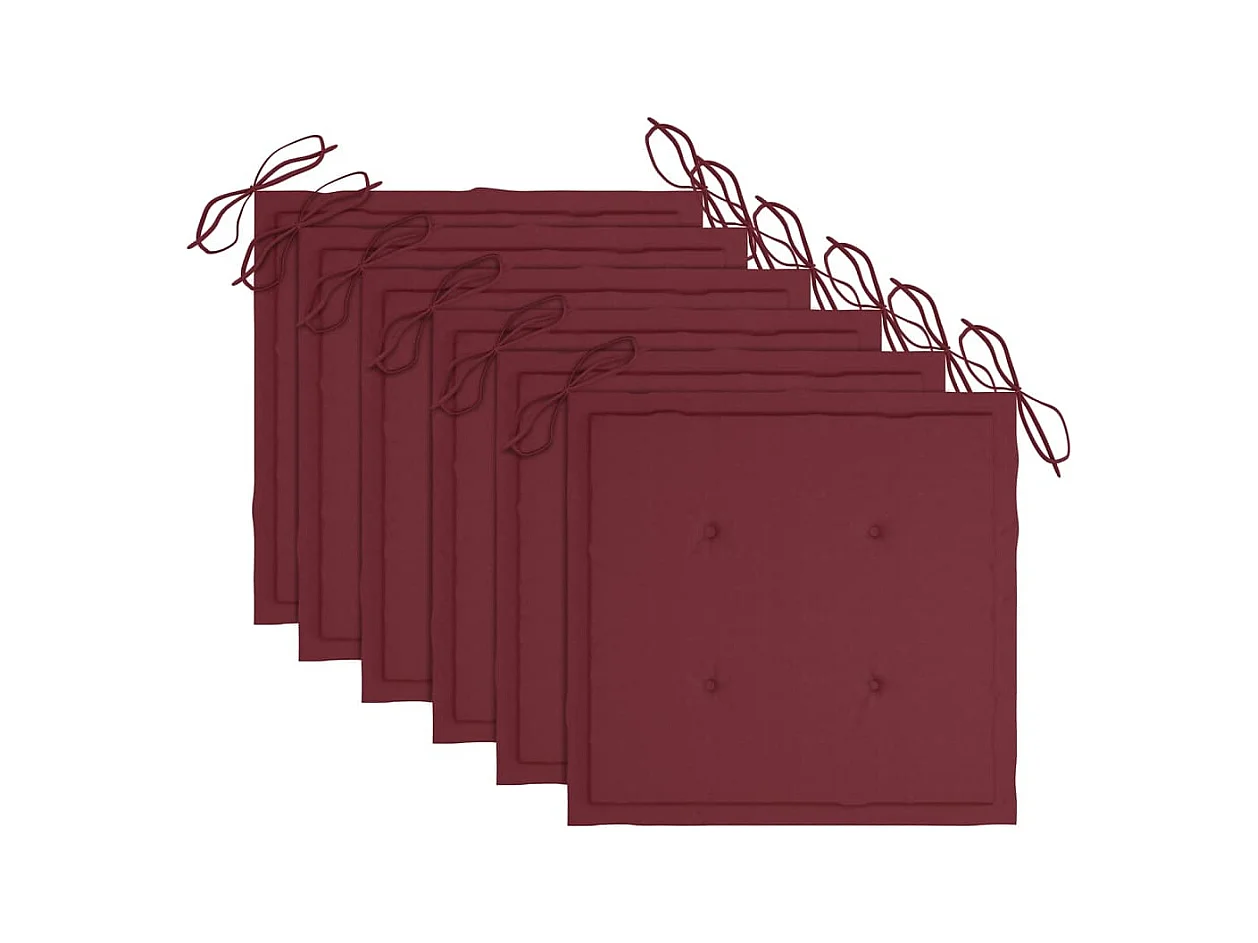 Tuinstoelen 6 st met kussens massief acaciahout