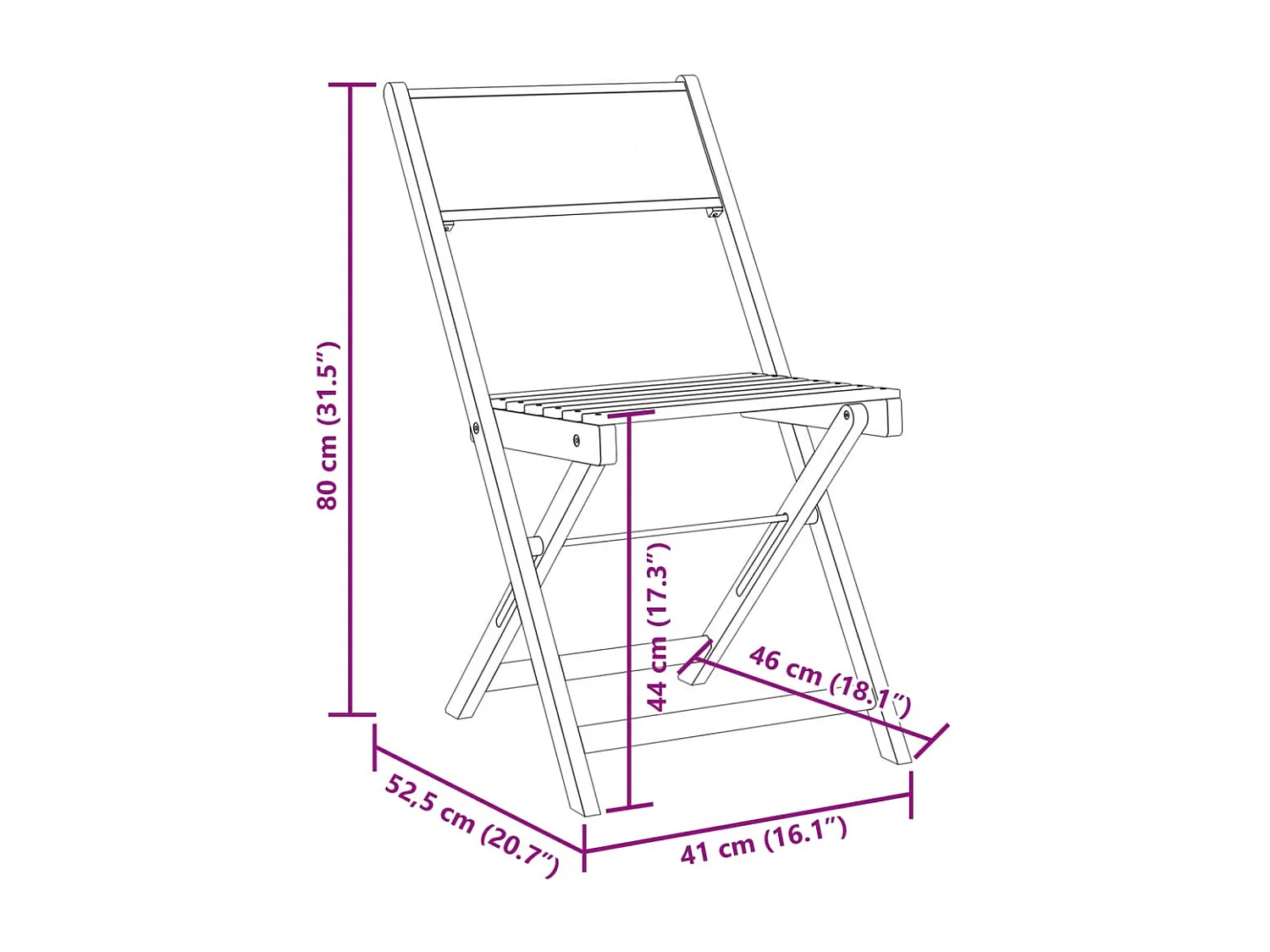 Chaises de jardin pliantes lot de 8 tissu et bois massif