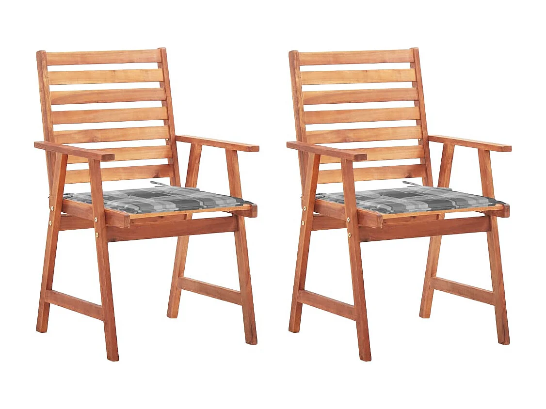 Sillas comedor de jardín 2 unidades madera maciza acacia y cojines