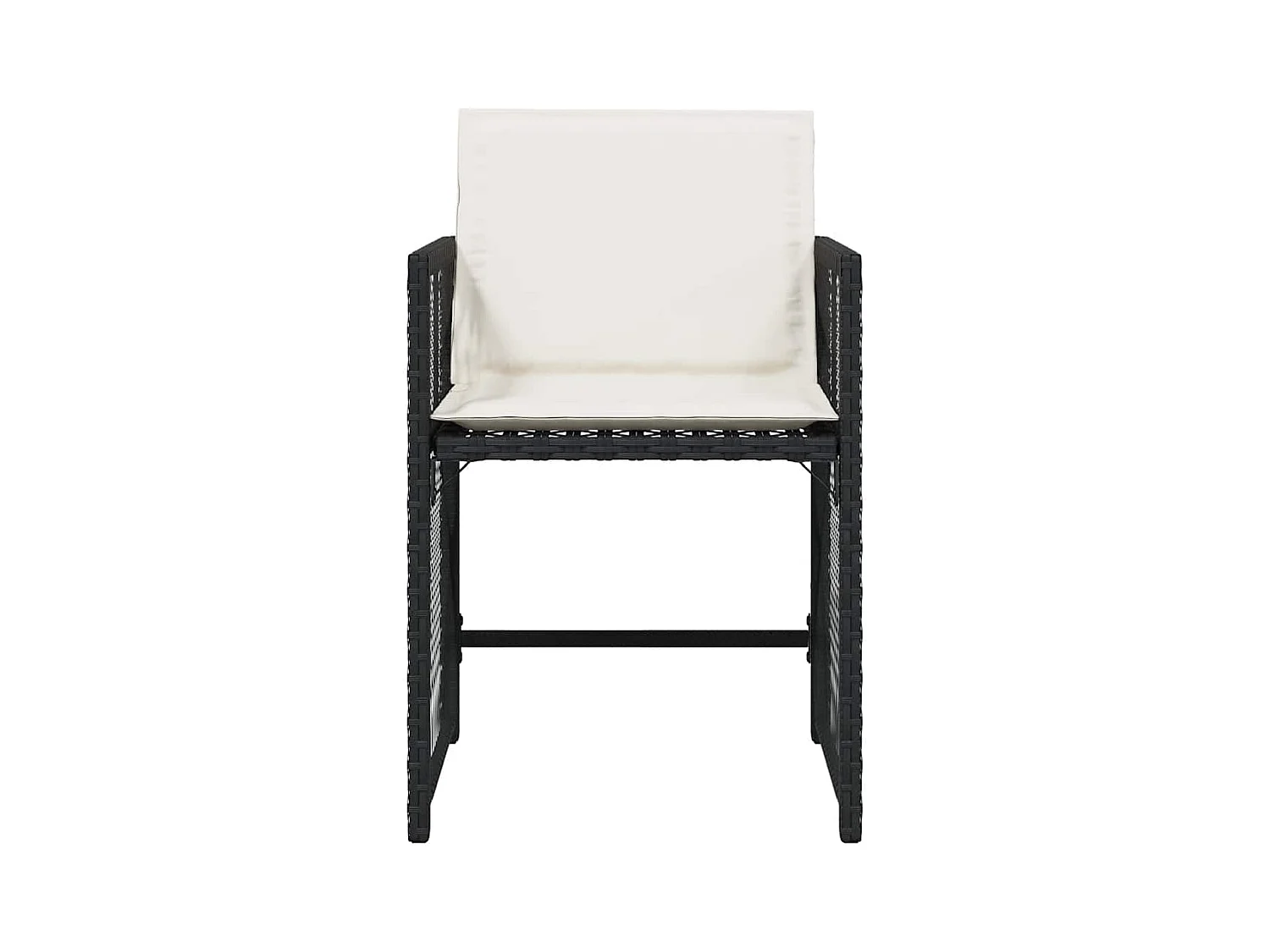 Tuinstoelen 4 stukkenmet kussens poly rattan zwart