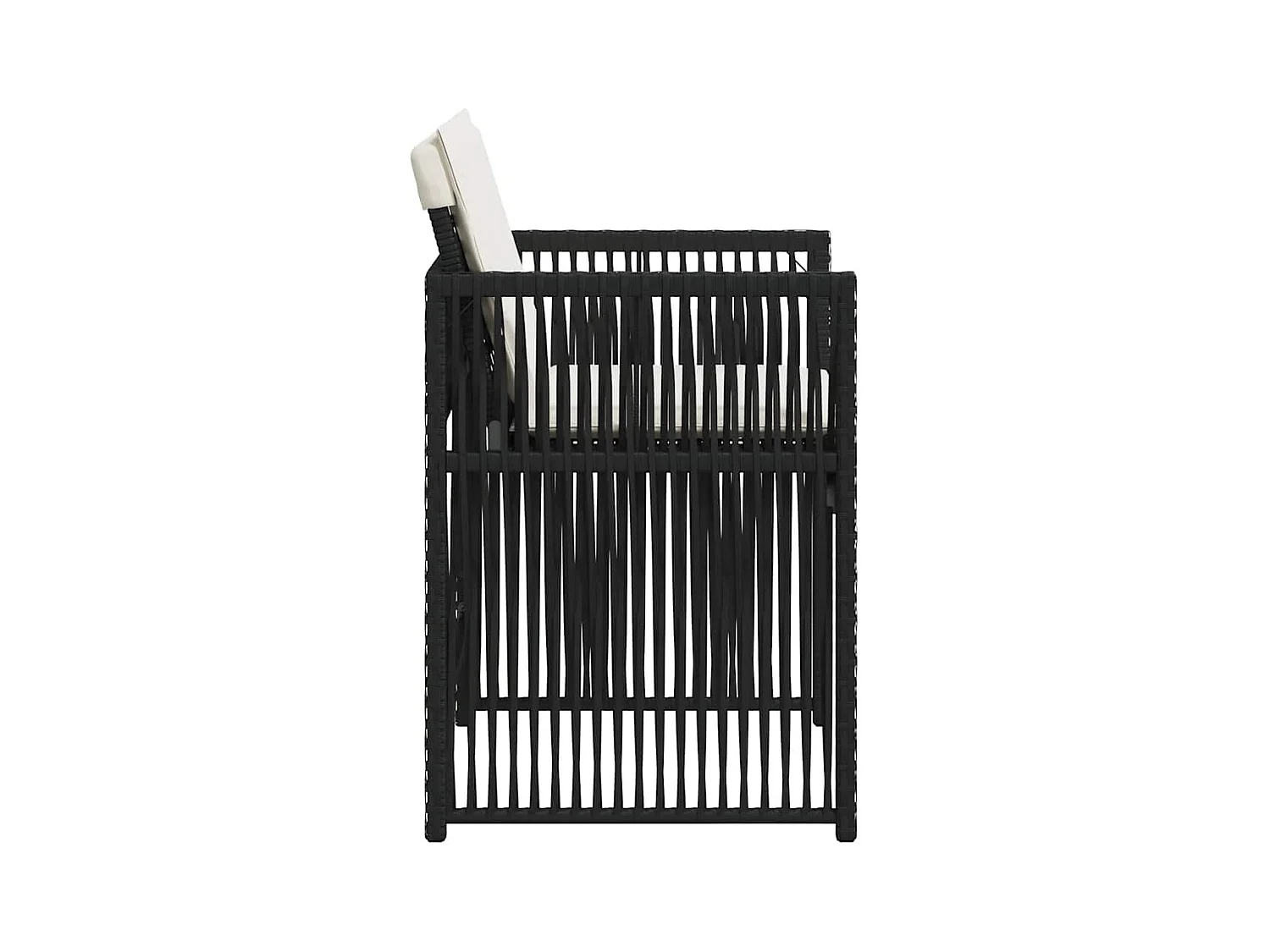 Tuinstoelen 4 stukkenmet kussens poly rattan zwart