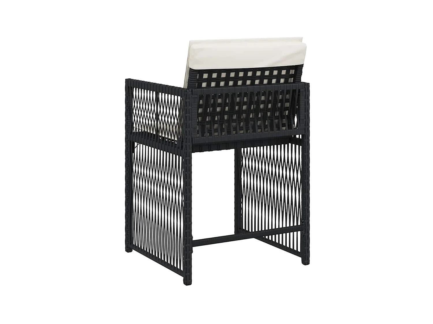 Tuinstoelen 4 stukkenmet kussens poly rattan zwart