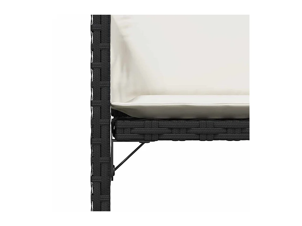 Tuinstoelen 4 stukkenmet kussens poly rattan zwart