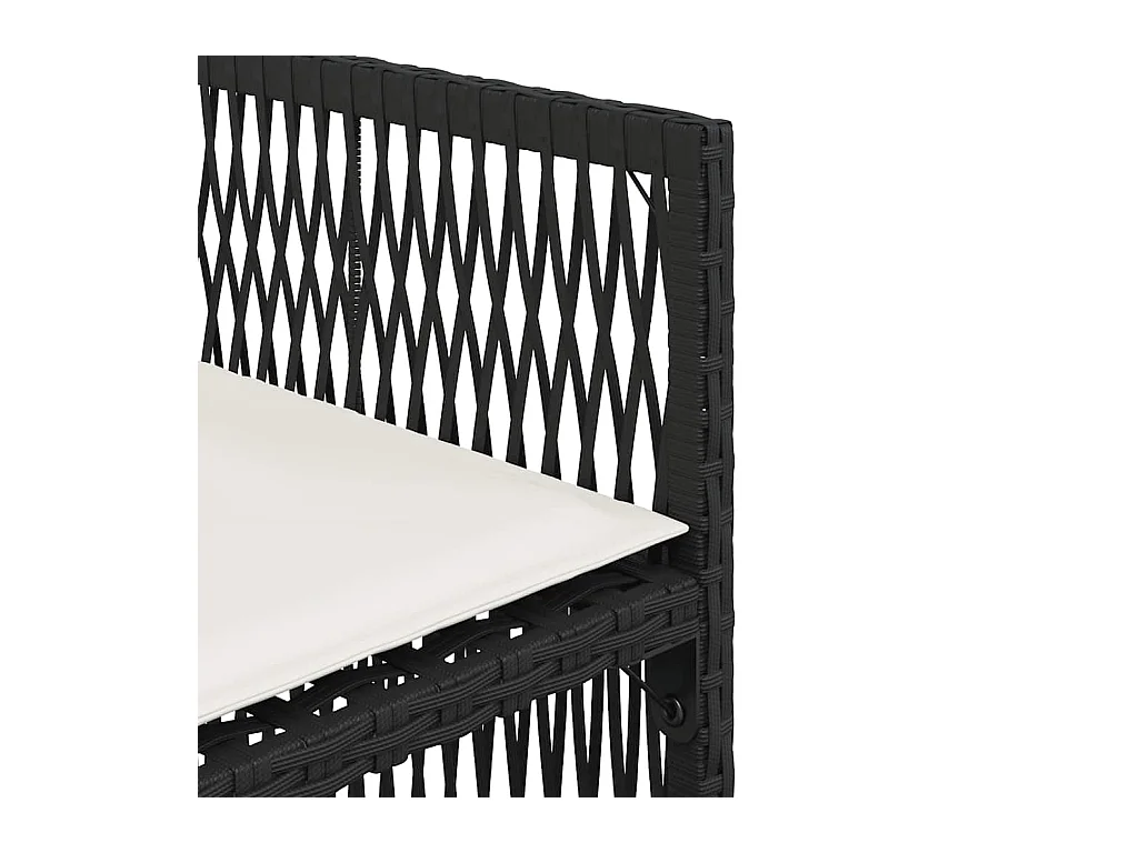 Tuinstoelen 4 stukkenmet kussens poly rattan zwart