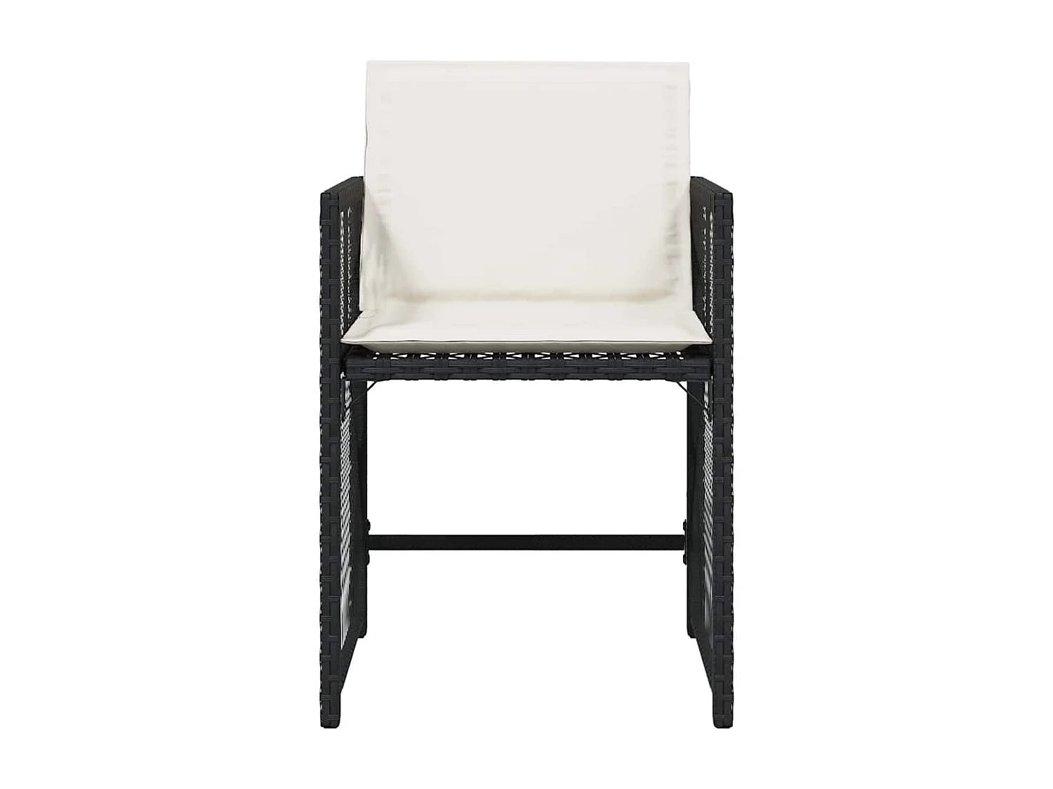 Chaises de jardin lot de 4 avec coussins noir résine tressée