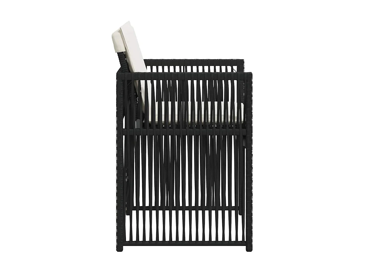 Chaises de jardin lot de 4 avec coussins noir résine tressée