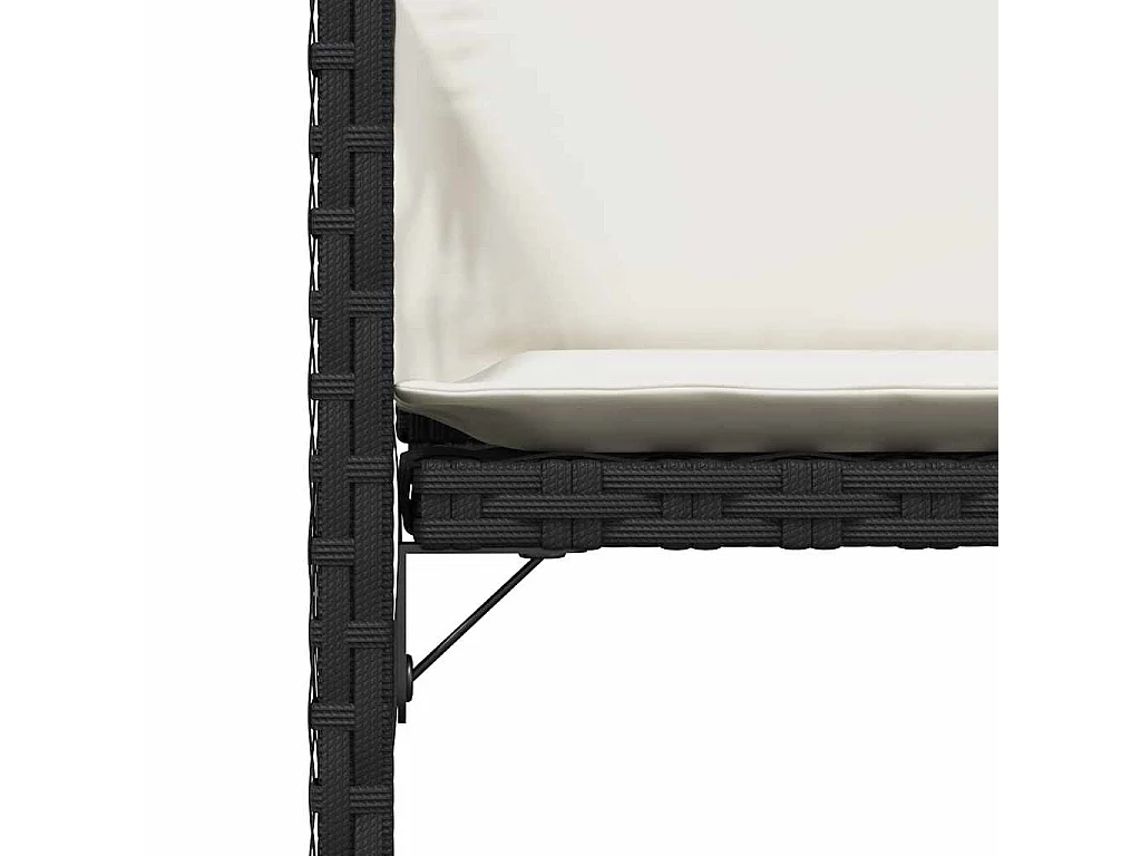 Chaises de jardin lot de 4 avec coussins noir résine tressée