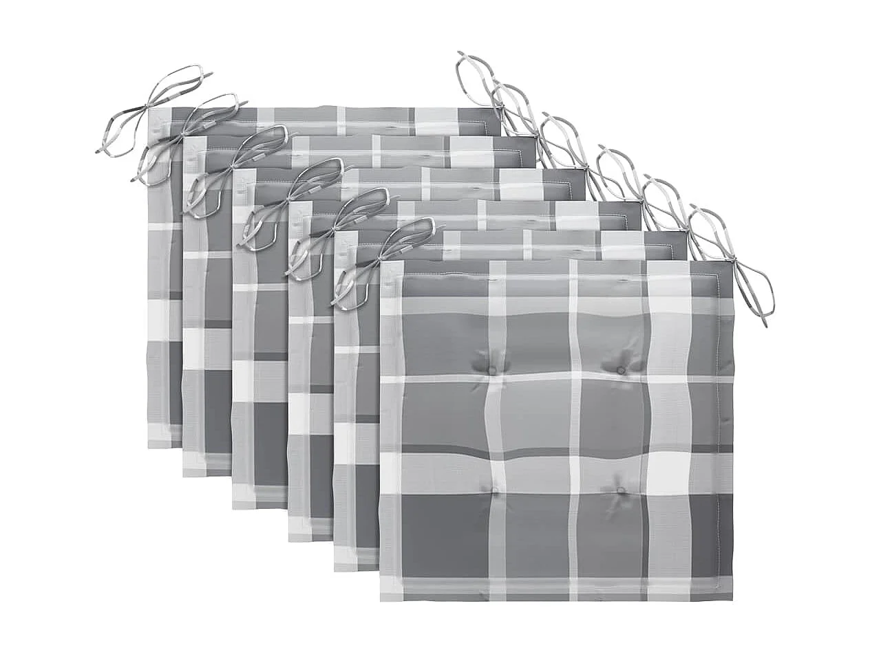 Cadeiras de jantar para jardim 6 peças com almofadões acácia maciça