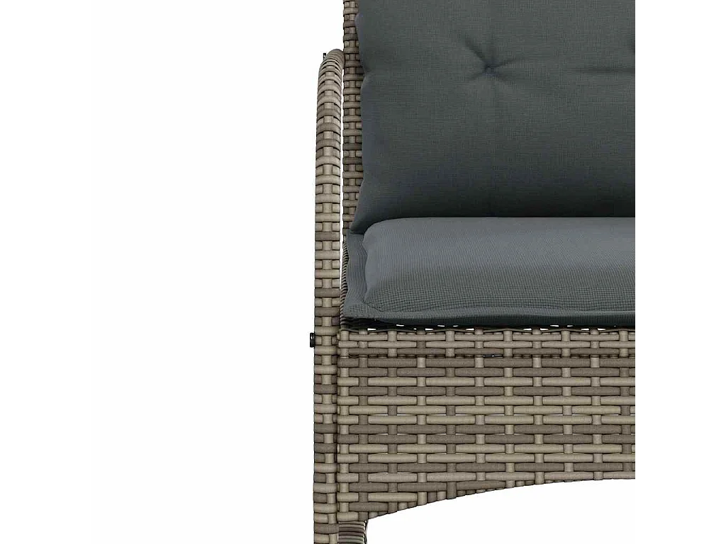 Chaise à bascule de jardin avec coussins gris résine tressée