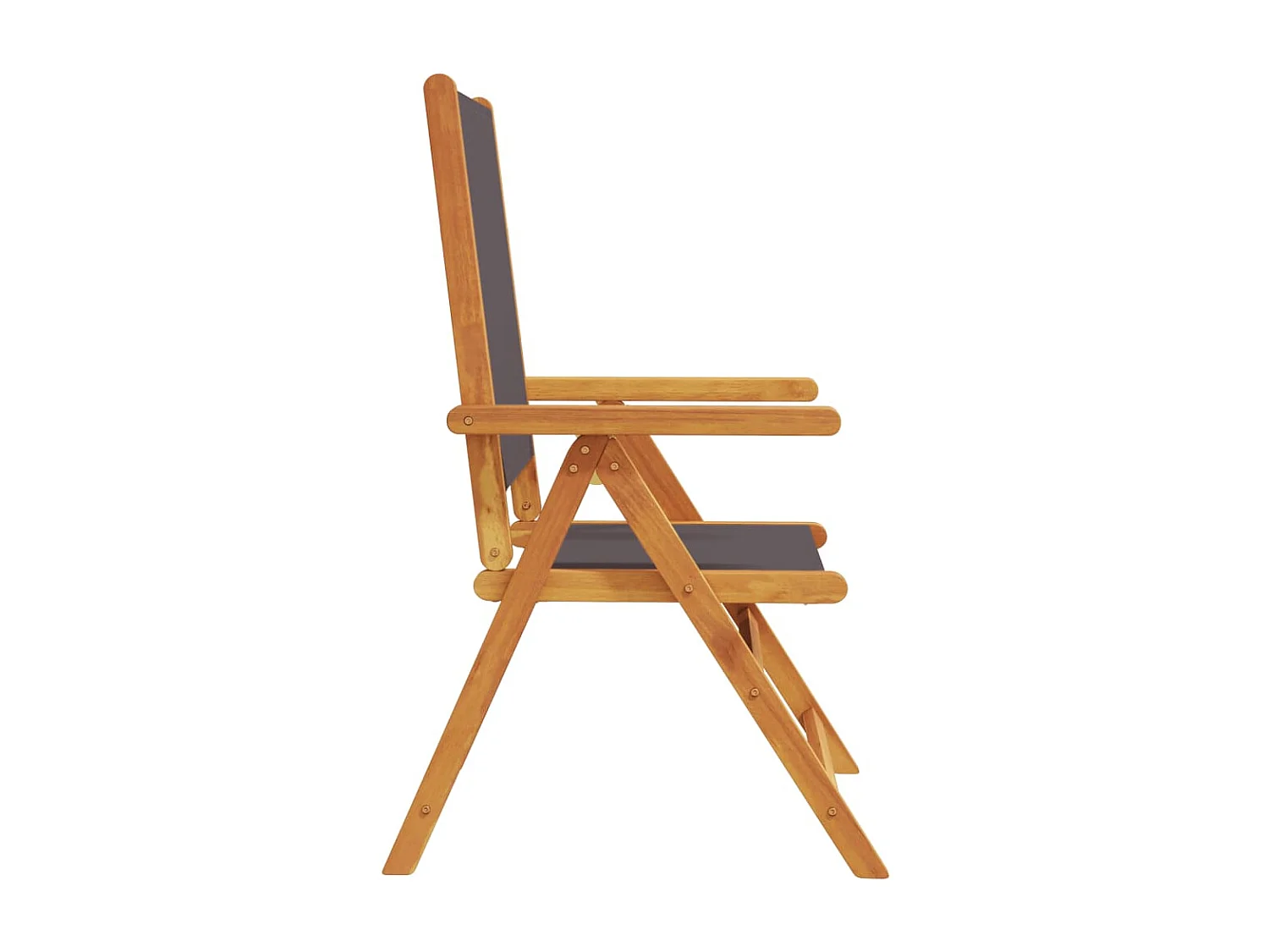 Chaises inclinables de jardin lot de 8 tissu et bois massif