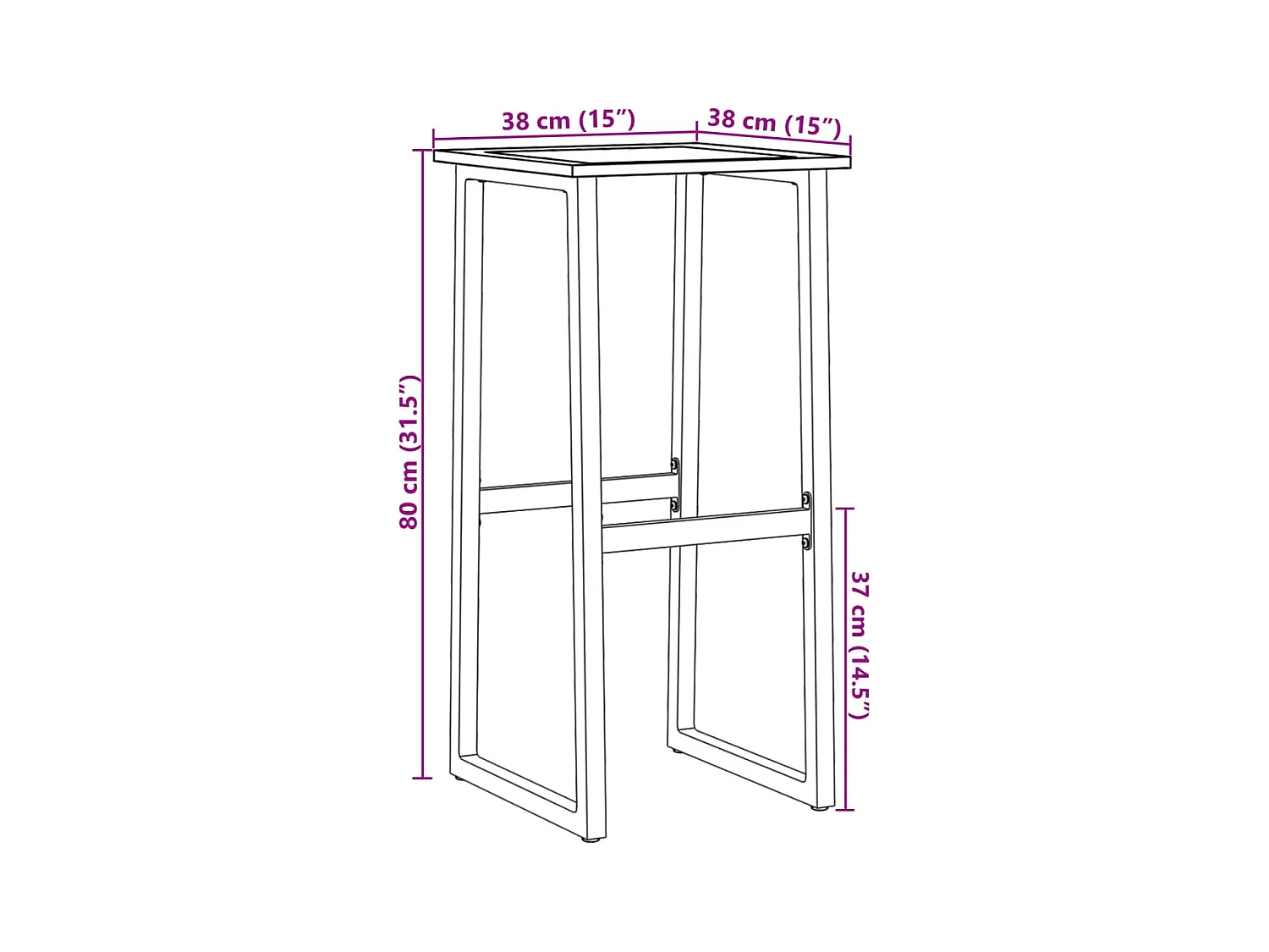 Taburetes de bar 4 unidades acero negro 38x38x80 cm