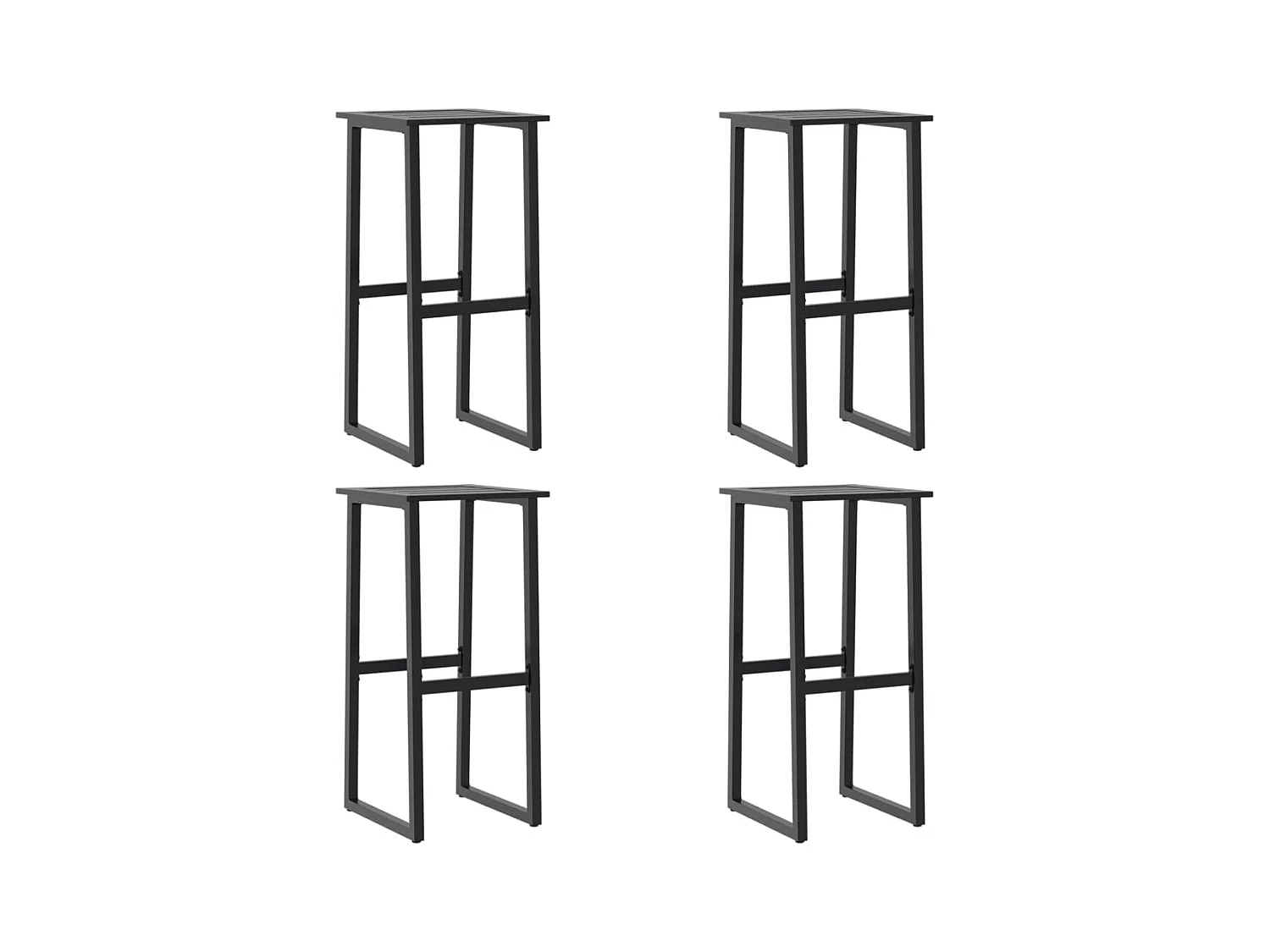 Taburetes de bar 4 unidades acero negro 38x38x80 cm