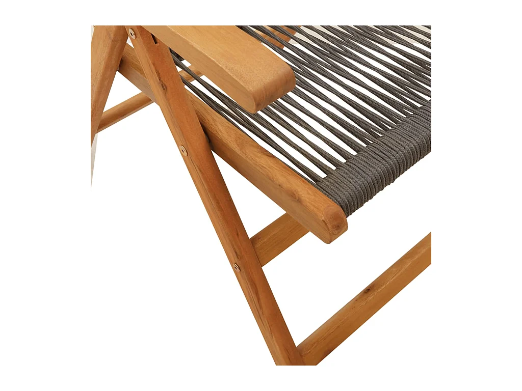 Chaises inclinables de jardin lot de 8 gris bois massif acacia
