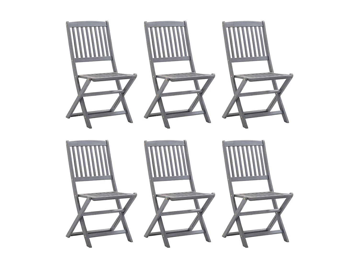 Chaises pliables d'extérieur 6 pièces avec coussins Bois d'acacia