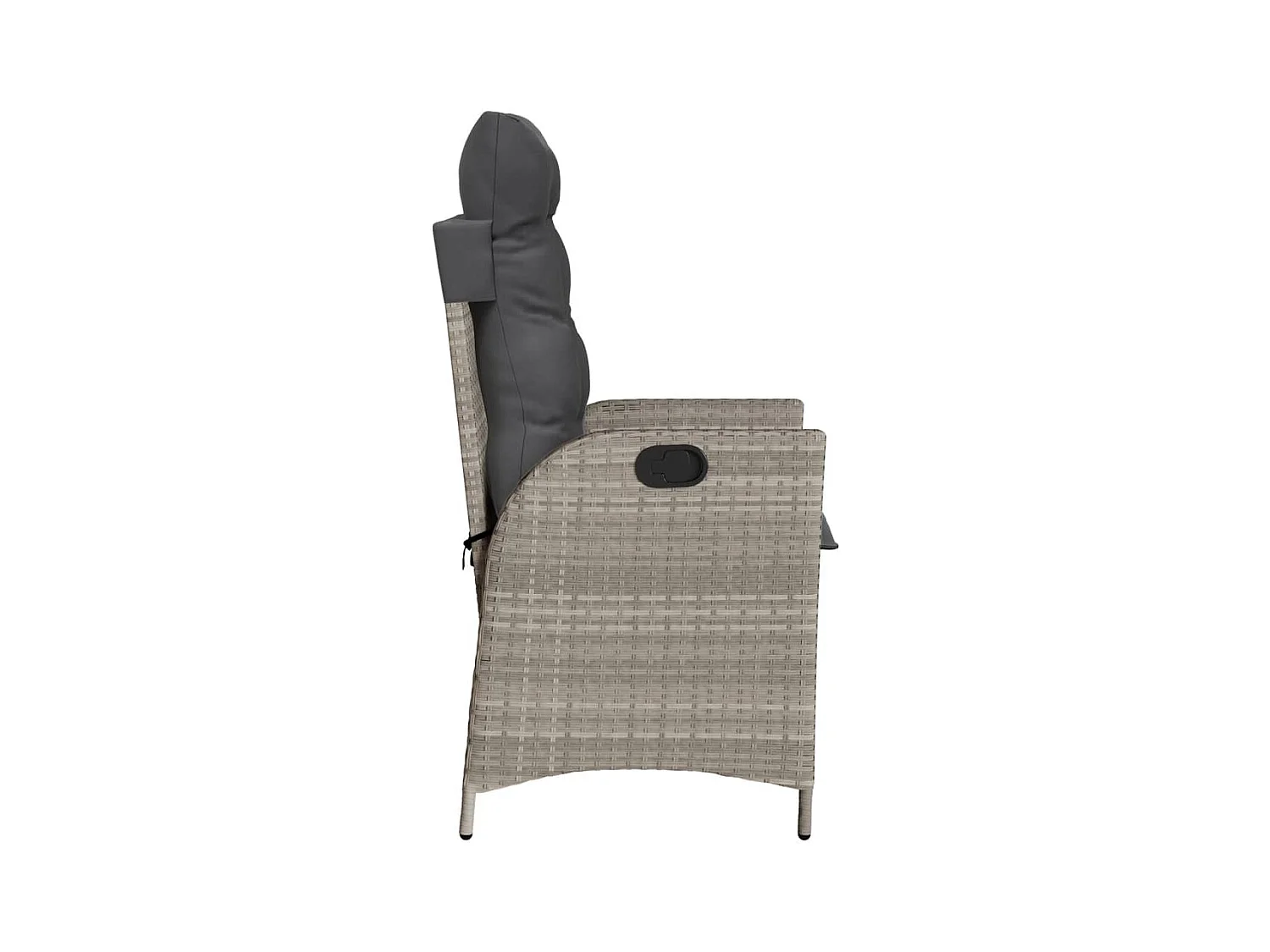 Chaise inclinable de jardin coussins gris clair résine tressée